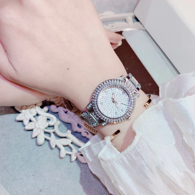 Đồng Hồ Nữ Gossie Đính Full Đá Mâm Xôi Phối Mặt Cầu Sang Trọng