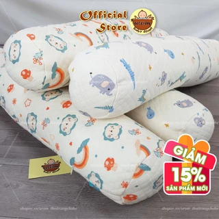 Gối ôm cho bé 70cm vỏ áo cotton 2 lớp chần bông siêu mềm cao cấp ruột gòn họa tiết hoạt hình trẻ em