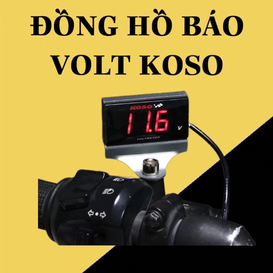 Đồng hồ báo Volt Koso chống nước bản cao cấp 5-150 vol báo vôn xe điện xe máy