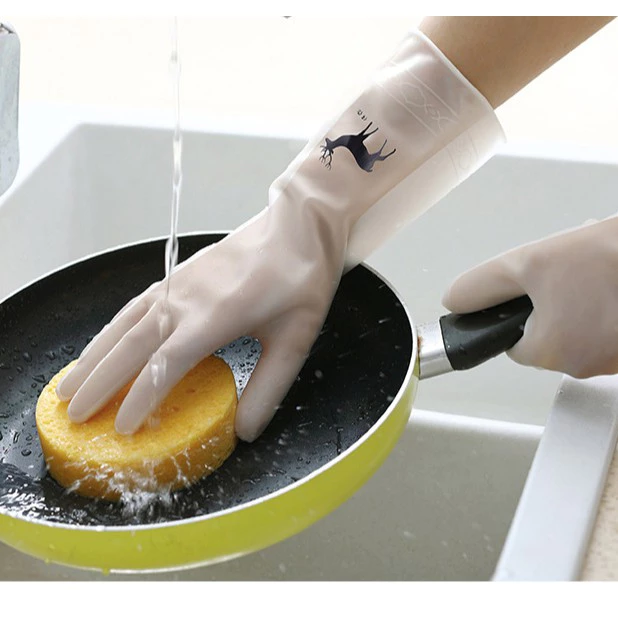 GĂNG TAY CAO SU CON HƯƠU - SIÊU BỀN, SIÊU DAI - RỬA BÁT, LÀM BẾP, LÀM VƯỜN, DỌN DẸP - BẢO VỆ DA TAY