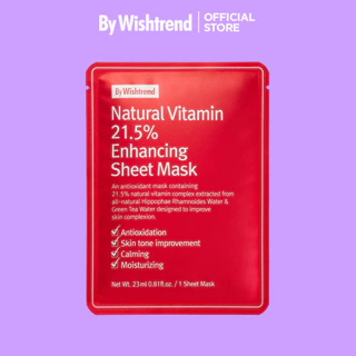 Mặt nạ cấp ẩm, dưỡng sáng da By Wishtrend Natural Vitamin 21.5% Enhancing Sheet Mask 23ml