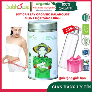 Bột CẦN TÂY Dalahouse sấy lạnh nguyên chất 100% Organic, đồ uống giảm cân an toàn, DATE MỚI NHẤT, Hộp 150gr