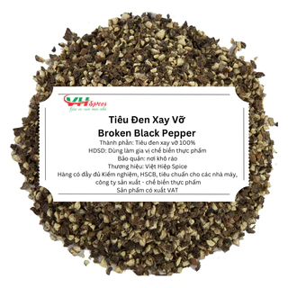 Tiêu Đen Xay Vỡ Túi 1Kg (Broken Black Pepper) Việt Hiệp