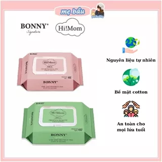 Khăn Ướt Bonny Himom Signature Không Mùi Có Nắp Đậy, An Toàn Gói 100 tờ (Mã mới) cho Trẻ sơ sinh methaivu