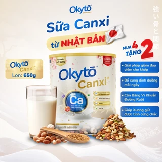 Sữa Okyto Canxi 650g [Combo mua 4 tặng 2] bổ sung canxi, bảo vệ xương khớp, chống đau nhức xương khớp