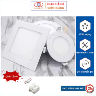 Đèn Âm Trần Vuông Tròn Công Suất 3W, 6W, 12W, 18W, 24W Haleco Siêu Mỏng Bảo Hành 12 Tháng