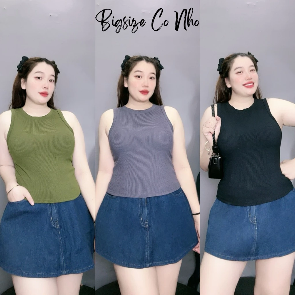 Áo croptop bigsize ba lỗ trơn không khoét nách sâu không lộ vòng một với nhiều màu để lựa chọn BIGSIZE CÔ NHỎ- G8