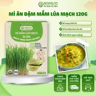 Mì Ăn Dặm Cho Bé Từ 6 Tháng Tuổi Mầm Lúa Mạch Organic Anpaso Blw - Mỳ Rau Củ Bổ Sung Vitamin, Chất Xơ Giảm Táo Bón 120g