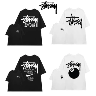 Áo thun stussy nam nữ form rộng chất liệu cotton 100% basic tee phông trơn tay lỡ