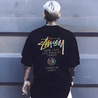 Áo Thun Stussy đa sắc 7 màu, logo kẻ caro blackpink Unisex 100% Cotton Cao Cấp Phong Cách Streetwear Đường Phố Y2K