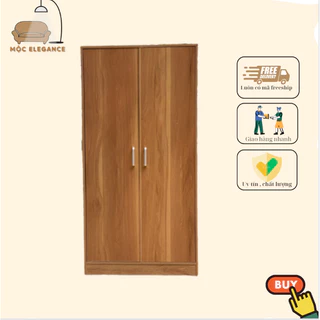 Tủ quần áo 2 cánh, tủ gỗ MDF đựng quần áo đa năng ( Tủ Nâu )