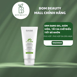 [Mã INBAU404 giảm 40K đơn 249K] (bombeauty) Sữa rửa mặt BABE Stop AKN Purifying Cleansing Gel cho da dầu mụn