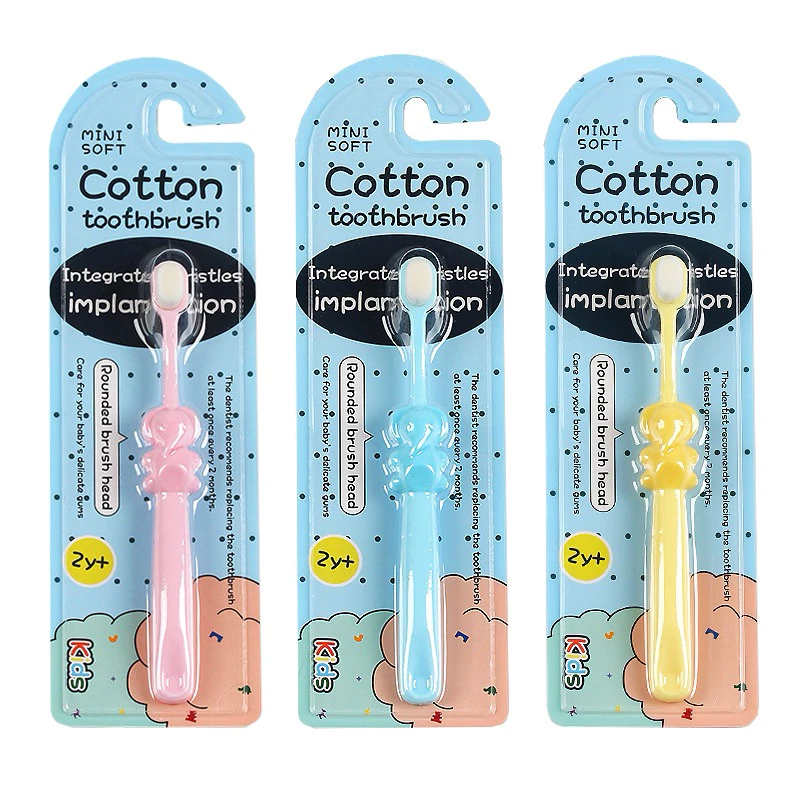 Bàn Chải Đánh Răng Cotton Sợi Lông Mềm Mại Cho Bé Tập Đánh Răng Hình Con Voi