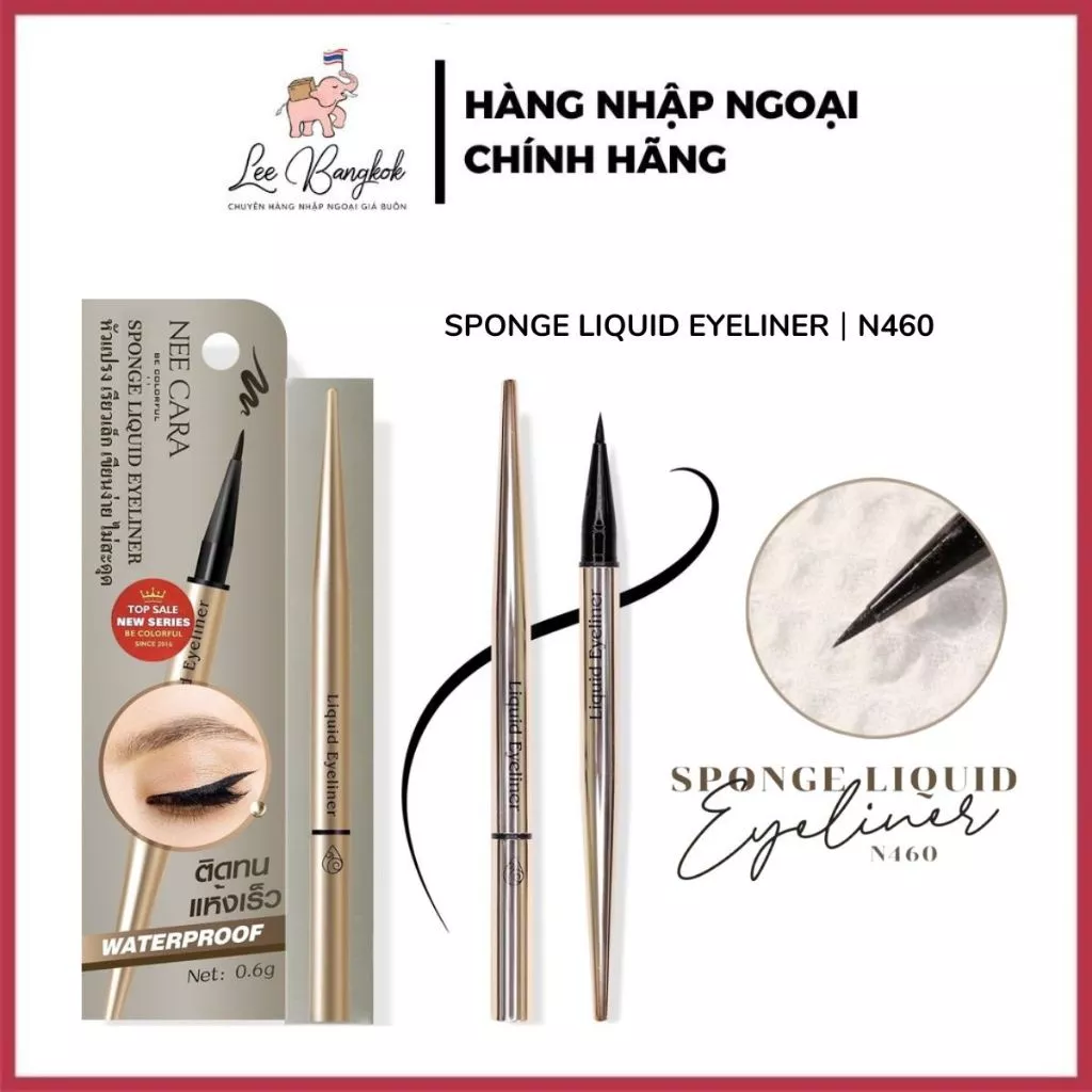 [CHUẨN THÁI] Bút Kẻ Mắt Nước Nee Cara Sponge Liquid Eyeliner Be Colorful Dạng Lỏng N460 Thái Lan