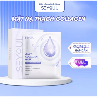 Mặt nạ thạch Collagen Seyoul Hàn Quốc, Jelly Collagen Mask Dưỡng Trắng Cấp ẩm Da Căng Bóng Mịn Màng 1 Hộp x 5 miếng