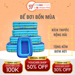 Bể Bơi, Phao Bơi Cỡ Lớn Cho Bé 1m2/1m3/1m5/1m8/2m1 3 Tầng Siêu Rẻ Tặng Kèm Bơm 2 Chiều