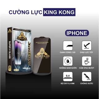 Kính cường lực iphone 6/6S/6 plus/6s plus/7/7plus/8/8 plus/se 2020 KingKong full màn, chống bám bụi, bám nước