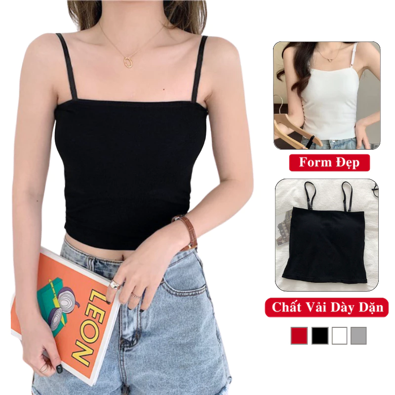 Áo 2 Dây Croptop Quây Ngực Dáng Ôm Body Nữ Madela Co Giãn Dây Có Thể Tăng Giảm, Áo 2 Dây Croptop Nữ Ôm Body