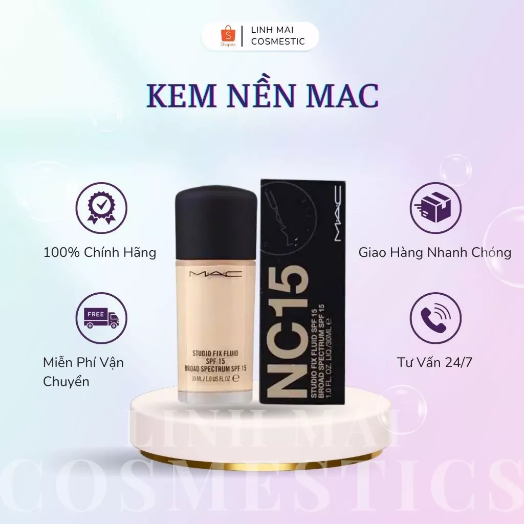 Kem Nền MAC NC15 Studio Fix Fluid SPF15 30ml