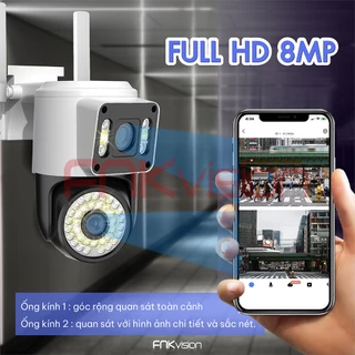 Camera IP Yoosee 2 MẮT XEM 2 MÀN HÌNH cùng lúc Fnkvision 8.0MPX xoay 360 độ,xem đêm có màu, BẢO HÀNH 1 NĂM