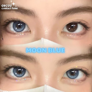 1 Cặp Lens kính áp tròng Moon Blue - xanh biển filter giãn tròng 14.00mm có độ cận 0 - 10 độ ( tặng kèm khay gương )