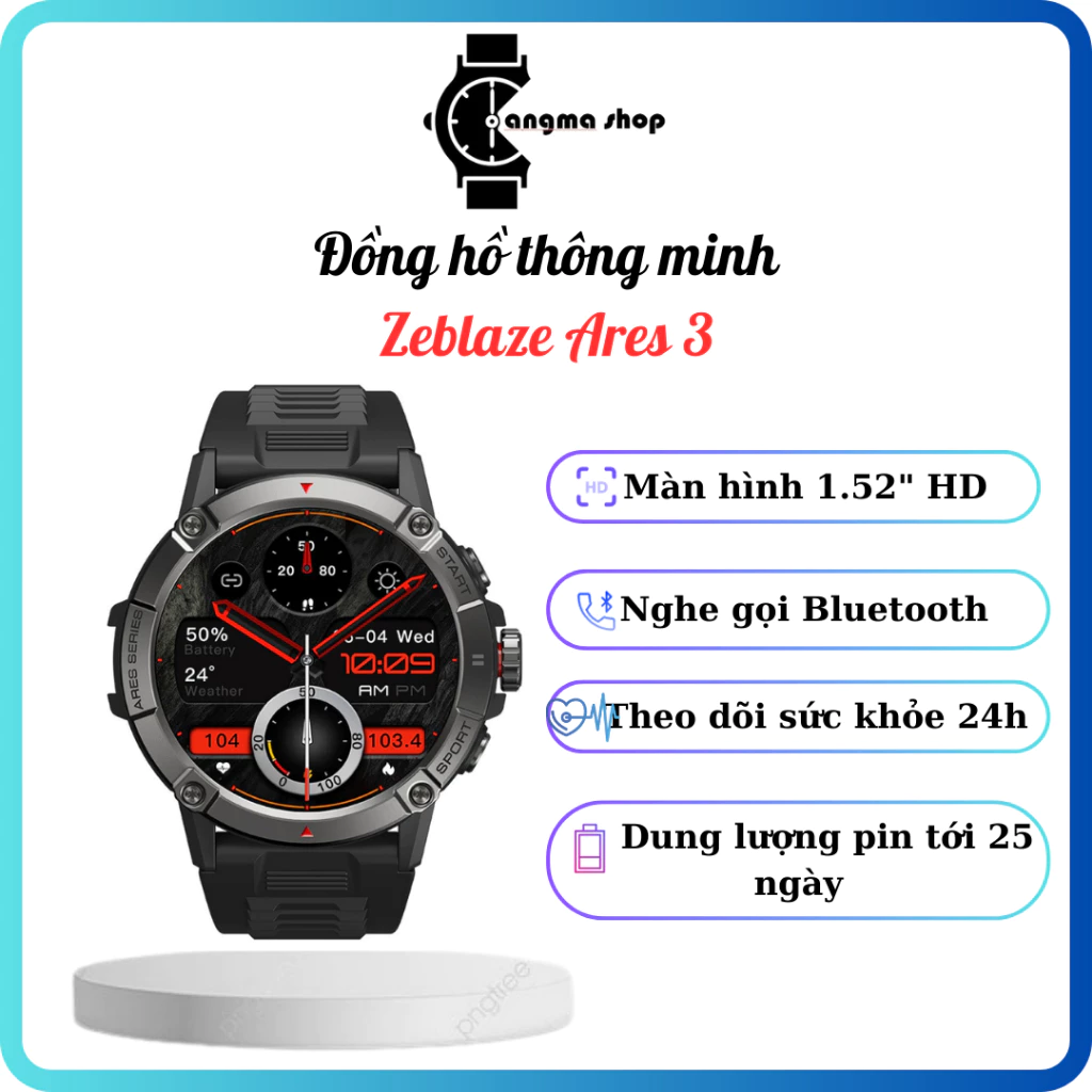 Đồng Hồ Thông Minh Zeblaze Ares 3 Pro - Siêu bền, siêu mạnh mẽ, Hỗ trợ nghe gọi, Hỗ trợ giọng nói, màn hình lớn.