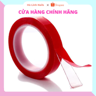 Cuộn Băng Dính Đỏ, Băng Dính Đỏ 2 Mặt Băng Dính Tạo Fan Mi Cuộn 10m 434 – Hà Linh Nail