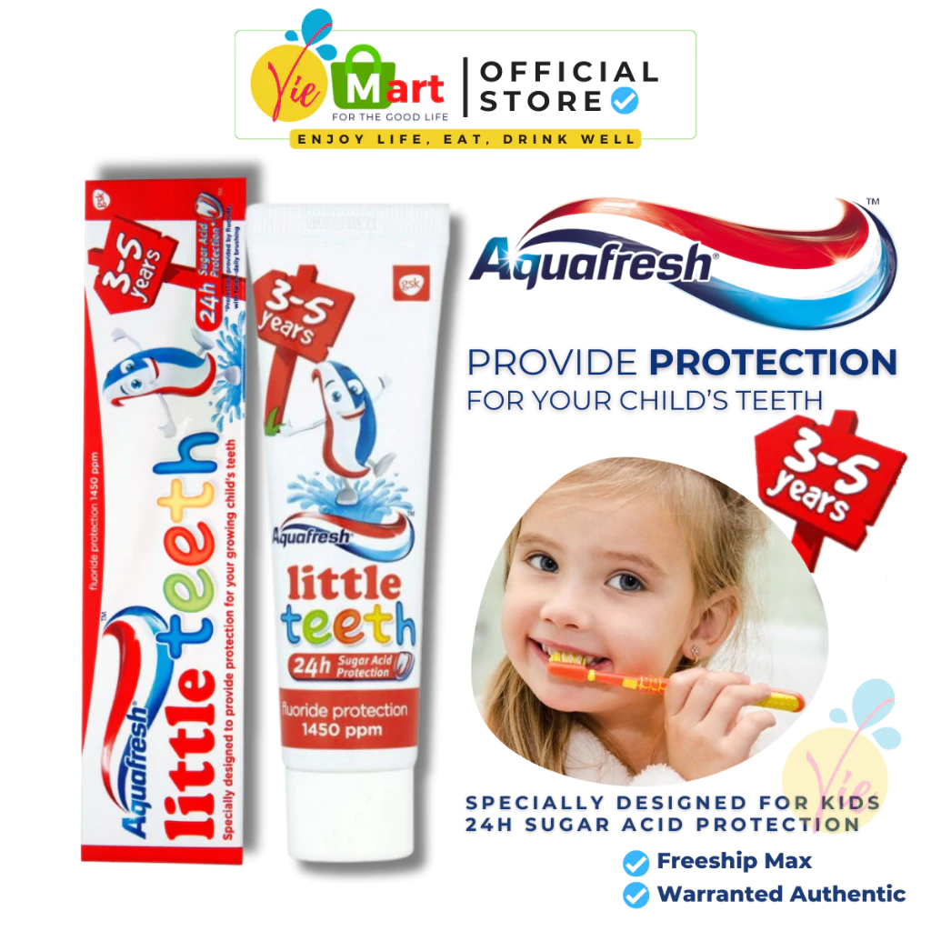 Kem đánh răng Aquafresh Little Teeth 50ml - Dành cho trẻ từ 3-5 tuổi - Nhập khẩu Anh Quốc