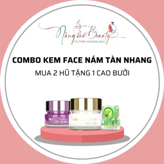 Combo Giảm Nám Tàn Nhang Son Cosmetic Chính Hãng - Kem Face Nám Son + Kem Face Dưỡng Trắng Son Nguyễn Tiên