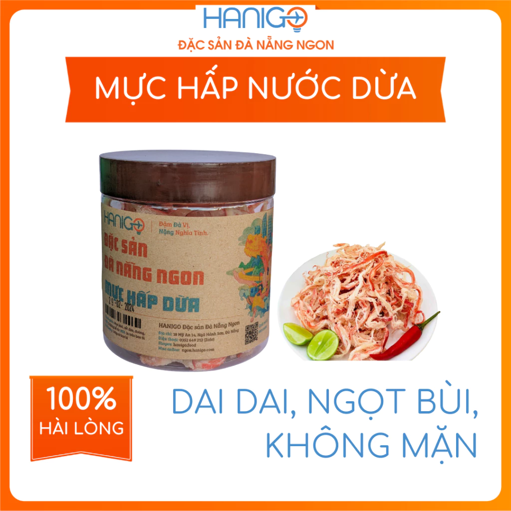 Mực Hấp Nước Dừa Thơm Ngon Ngọt Bùi - Hanigo Food Đặc Sản Đà Nẵng Ngon