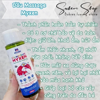 Dầu Massage MYXEN 60ml Giúp Bé Thoải Mái