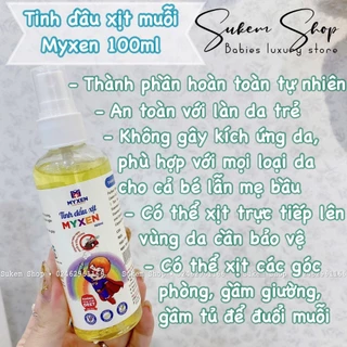 Tinh Dầu Xịt Muỗi MYXEN 100ml Hàng Chính Hãng Cho Bé Từ Sơ Sinh