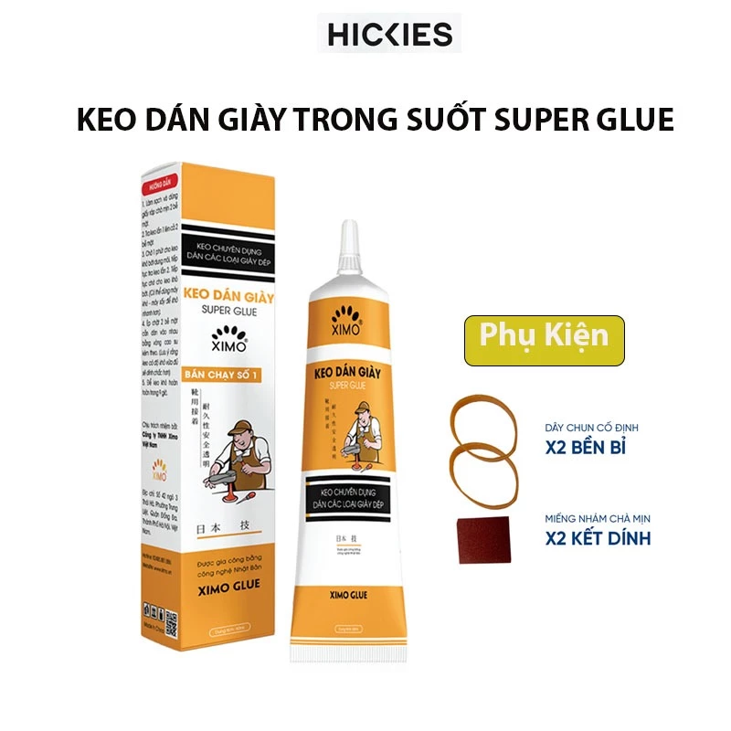 Keo Dán Giày Nhiệt XIMO Trong Suốt Siêu Dính Dùng Không Tổn Thương Da - 1 tuýp 60ml