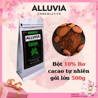 Bột cacao nguyên chất không đường 100% Alluvia Chocolate gói lớn phù hợp cho quán cà phê