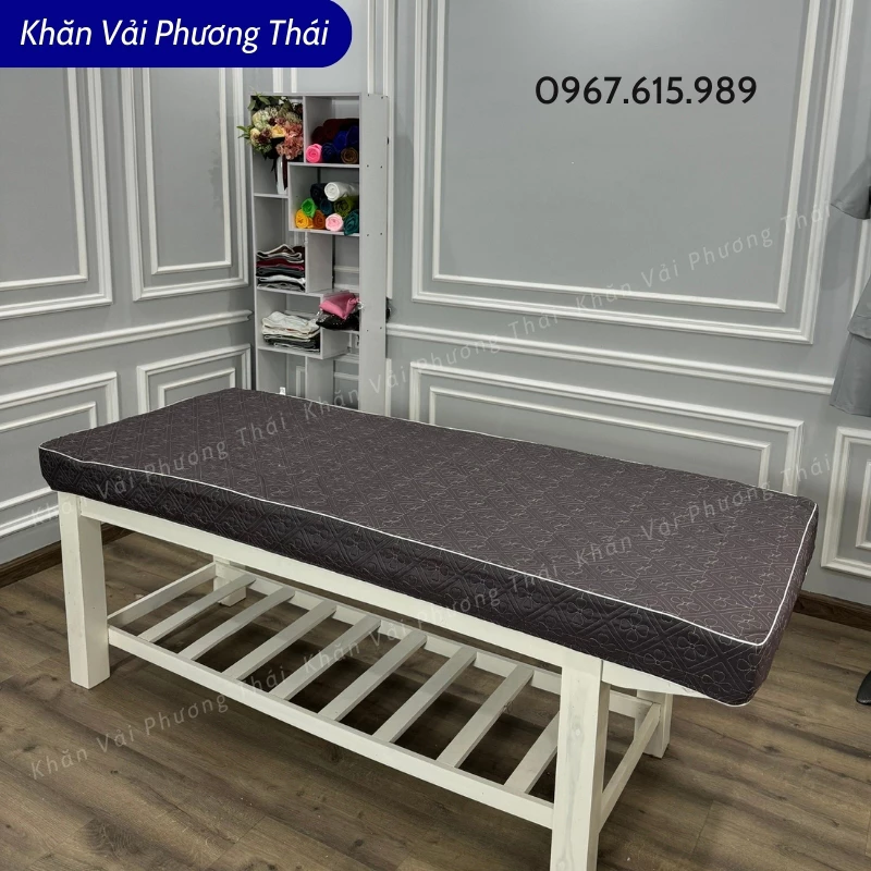 Ga bọc đệm poly cotton trần bông cao cấp cho giường spa, nối mi, phun xăm