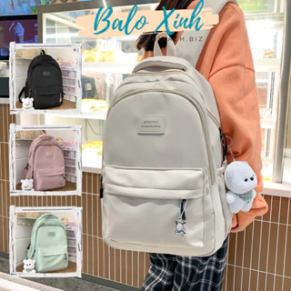 Balo học sinh nữ đi học đi chơi xinh xắn cute kiểu dáng ulzzang màu trơn đựng laptop nhiều ngăn chống nước BLX25