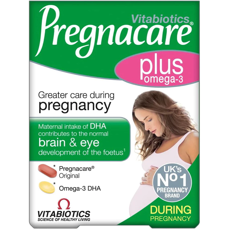 Viên uống Vitamin bà bầu Pregnacare Plus Omega-3 hộp 56 viên của Anh