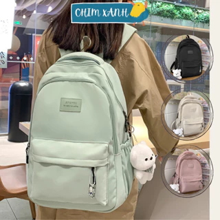 Balo xinh đi học đi chơi nam nữ unisex màu trơn trắng đen basic kích thước to đựng laptop thời trang ulzzang CX25