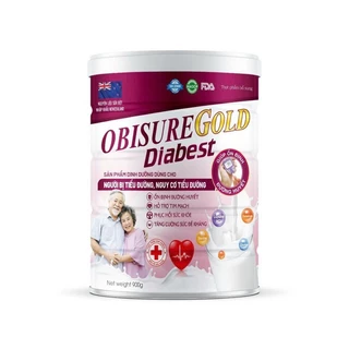 [Không đường bột] Sữa bột tiểu đường Obisure Gold Diabest hộp 900G - An toàn cho người tiểu đường