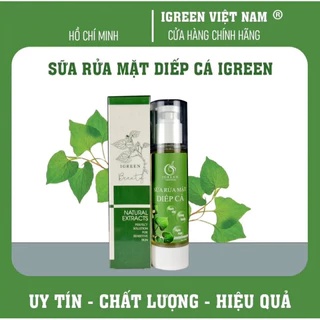 SỮA RỬA MẶT DIẾP CÁ TRÀ XANH IGREEN HỖ TRỢ GIẢM MỤN DẠNG GEL THIÊN NHIÊN KHÔNG KÍCH ỨNG