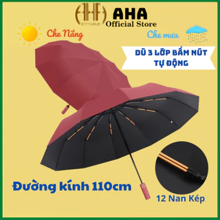 Dù Che Mưa Ô Che Nắng Gấp Gọn TỰ ĐỘNG 2 Chiều, Dù Chống Nắng Cầm Tay 3 Lớp Chống Tia UV