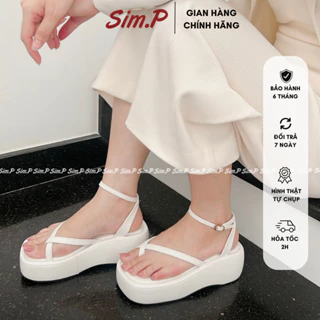 Sandal bánh mì simpshoes cao 6cm xỏ ngón- MAXA