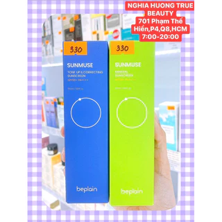 Bill Mall đầy đủ-Kem chống nắng BEPLAIN Sunmuse Vật Lý Nâng Tone nhẹ nhàng SPF 50+ PA++++ Mineral Sunscreen 50ml