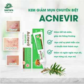 Kem Giảm Mụn Mủ, Mụn Bọc, Mụn Trứng Cá Acnevir Santafa Thành Phần Thiên Nhiên Tuýp 10gr