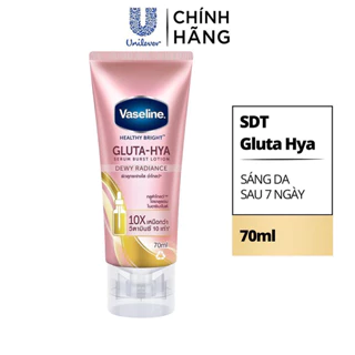 70ml - Dưỡng thể BAN ĐÊM Vaseline Healthy Bright Gluta-Hya Serum Burst Lotion 10X