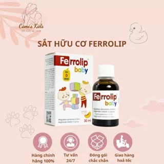 Sắt Ferrolip Baby dạng siro vị đào thơm ngon lọ 30 mL