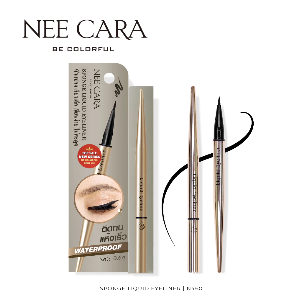 Bút kẻ mắt eyeliner Nee Cara Sponge Liquid Eyeliner Make Up For Skin đầu mảnh nhanh khô N460  - Thái Lan