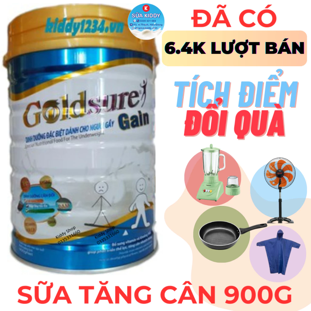 Sữa tăng cân Goldsure Gain NC 900g dành cho người gầy thích hợp mọi lứa tuổi (date luôn mới, cam kết chính hãng)