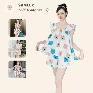 Pyjama CÁNH TIÊN, set đồ bộ nữ ngắn tay mặc nhà, quần áo nữ xốp đũi, hợp thời trang, mã CT002