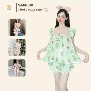 Pyjama CÁNH TIÊN, set đồ bộ nữ ngắn tay mặc nhà, quần áo nữ xốp đũi, hợp thời trang, mã CT001